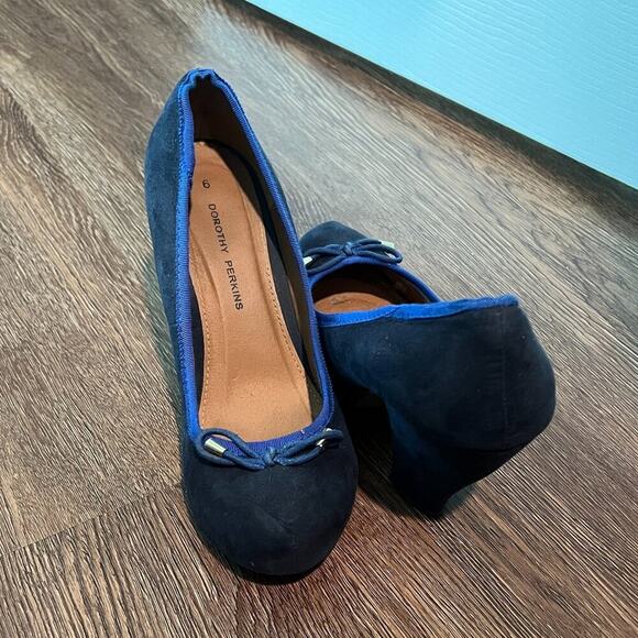 SUPER CUTE Dorothy Perkins Blue Suede Heels Vintage - Picture 3 of 5